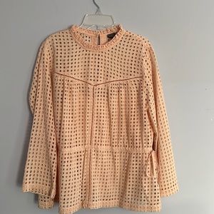 Point sur (j crew) eyelet pink blouse